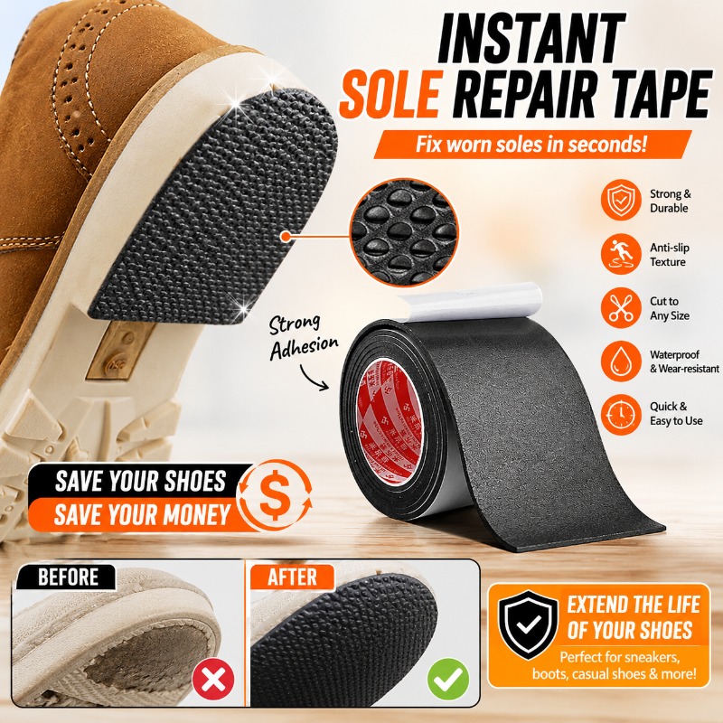Sneaker Care Accessories - 1PC ソールサイレントアンチスリップステッカースニーカーノイズリダクションパッチ靴ヒール修理ペースター延長サービスソフトシューケアキット