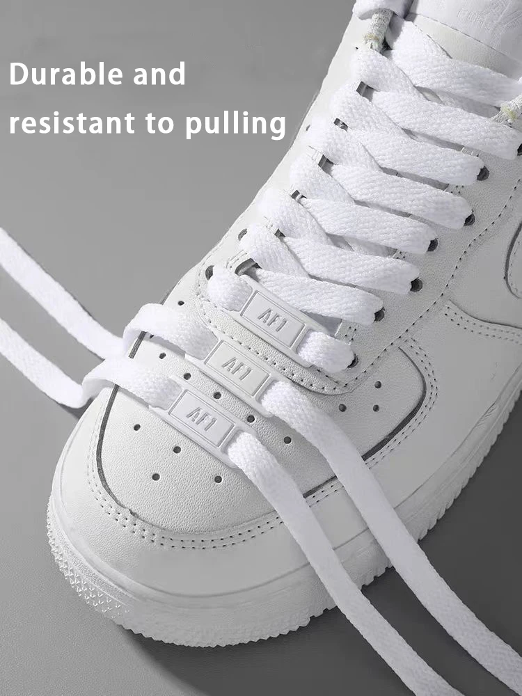 金属バックル靴ひも用クラシックブラックホワイトフラット靴ひも - Sneaker Care Accessories のレビューと価格