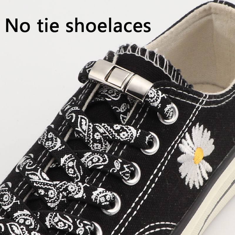 カラフルな靴ひもネクタイなしプリント弾性靴ひもスニーカー金属 - Sneaker Care Accessories のレビューと価格